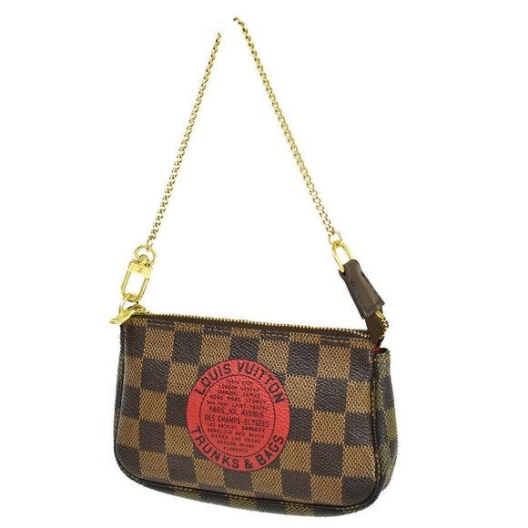 LOUIS VUITTON T&B Mini Pochette Accessoires Hand Bag Damier